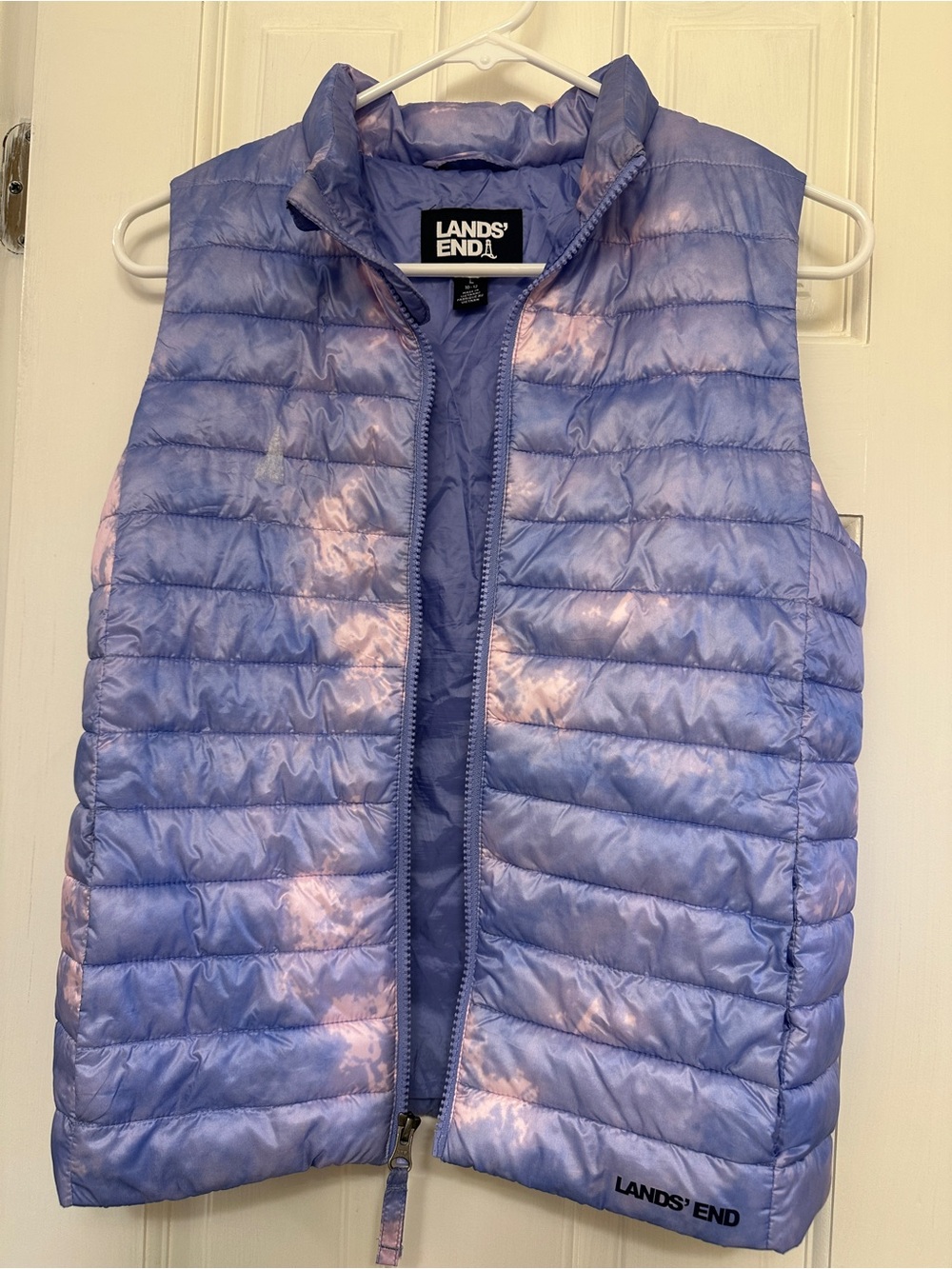 Lands' End Girls' Lavender Tie-Dye Quilted Puffer Vest